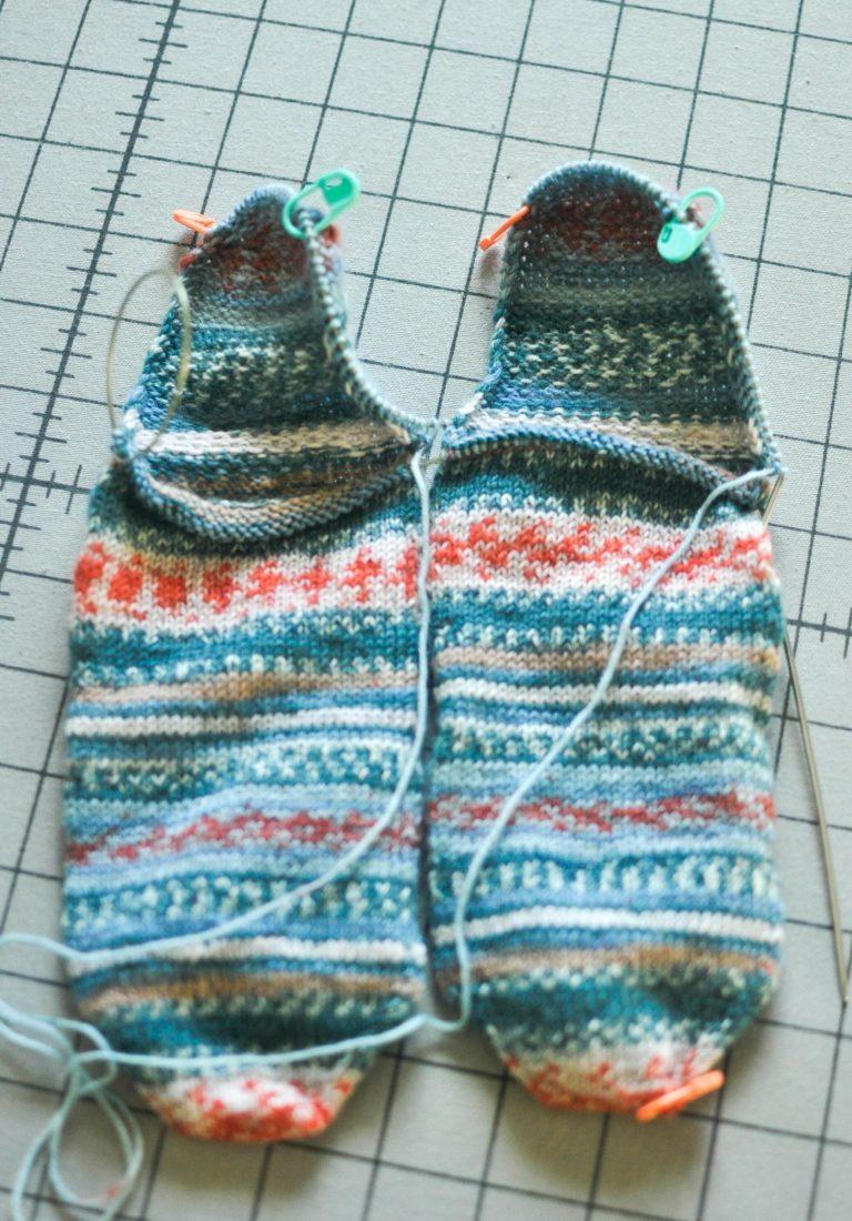 Anatomy of a toeup sock heel knit the hell out